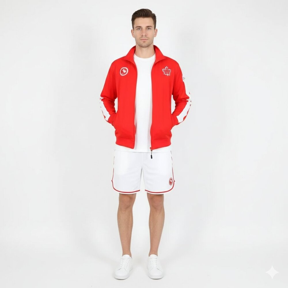 *Mens Parapanam Olympic Canada Opening Ceremony Red and White Track Jacket